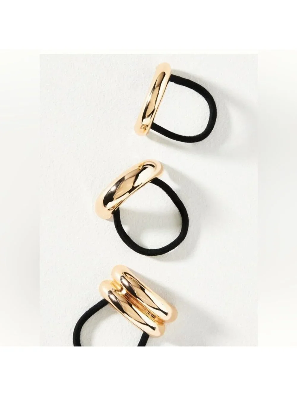 New! Anthropologie Gold Three Piece Hair Tie Set NWT